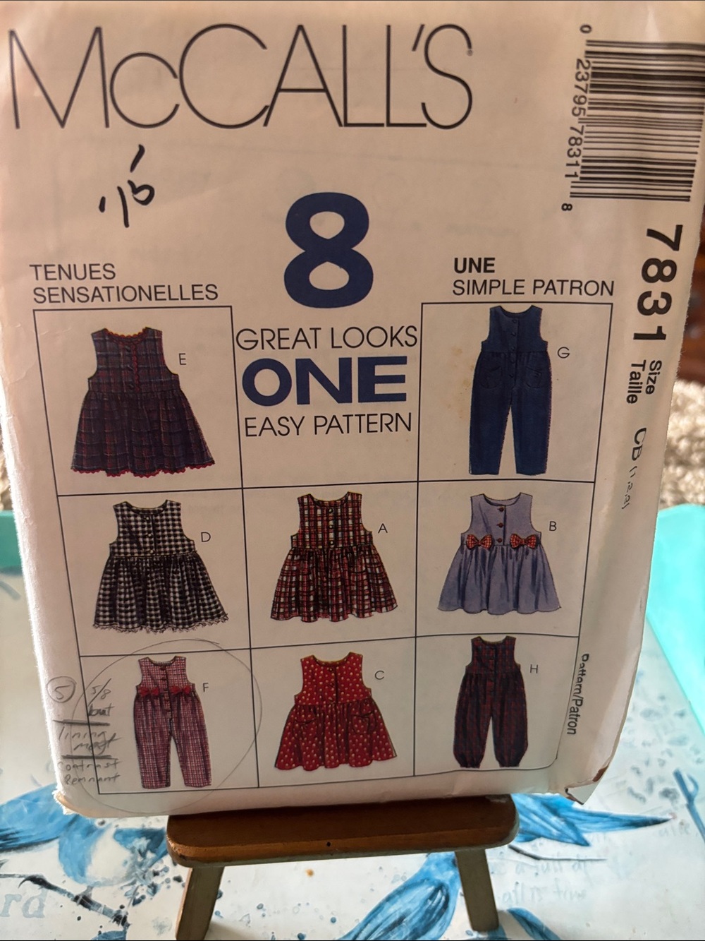 sewing pattern for toddler jumpers & jumpsuits with 8 different design options.